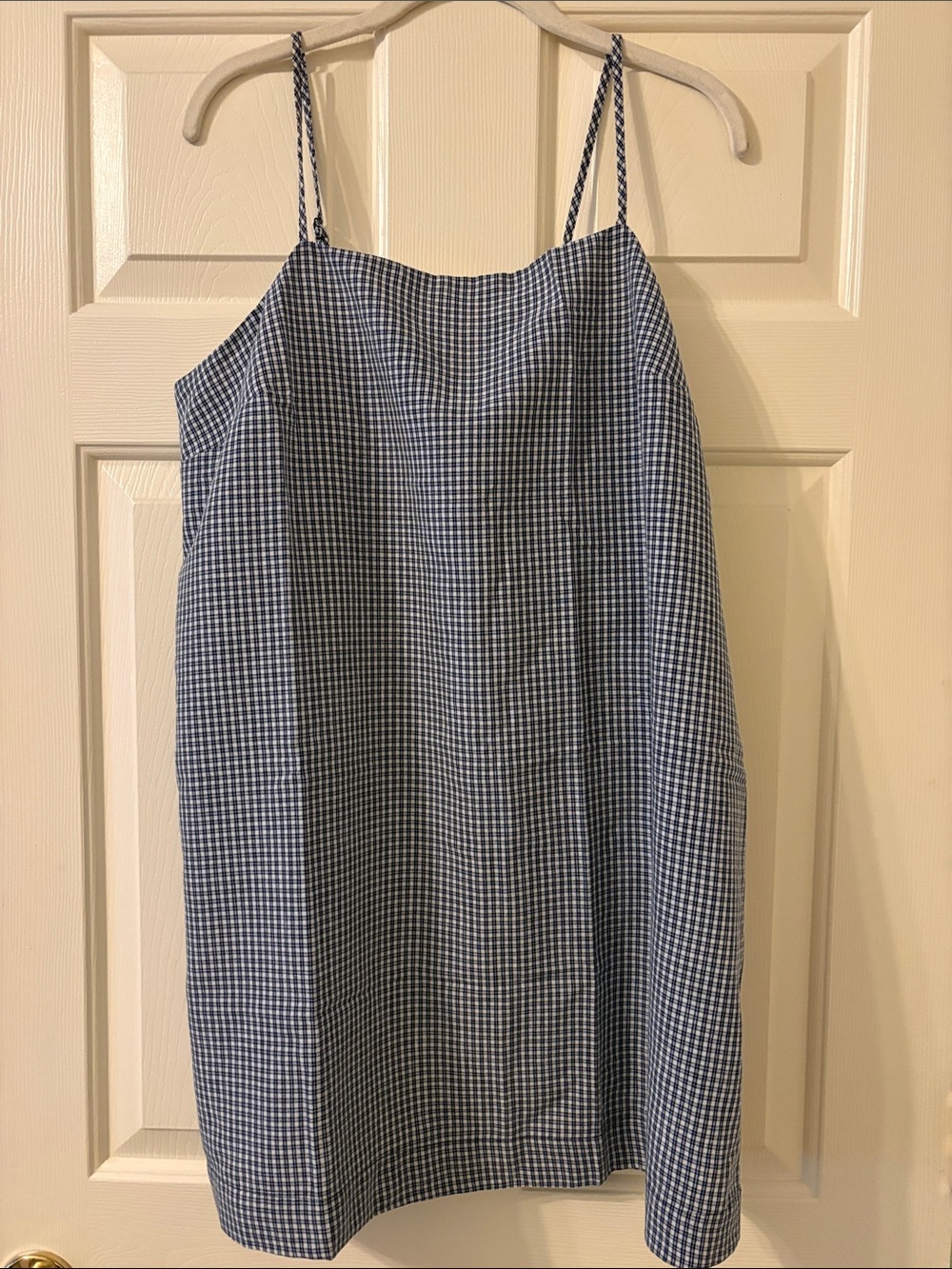 Old Navy Blue Gingham Mini Dress with Spaghetti Straps